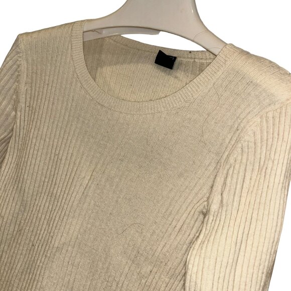 gap cream ribbed cotton sweater mini dress S Summer to Fall Transition - Picture 3 of 3